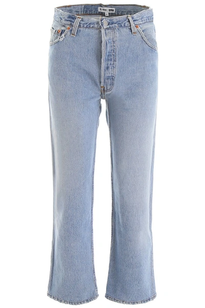 Re/done High-waisted Jeans In Blue,light Blue