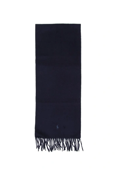 Polo Ralph Lauren Embroidered Logo Scarf In Navy