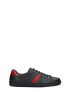 GUCCI ACE SNEAKERS IN BLACK LEATHER,11136409