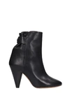 ISABEL MARANT LYSTAL HIGH HEELS ANKLE BOOTS IN BLACK LEATHER,11136387