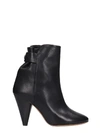 Isabel Marant Lystal High Heels Ankle Boots In Black Leather In Black