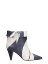ISABEL MARANT LADELE HIGH HEELS ANKLE BOOTS IN GREY LEATHER,11136389