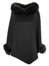 MAX MARA WSKIT PONCHO IN CASHMERE AND FOX MINK,11136658