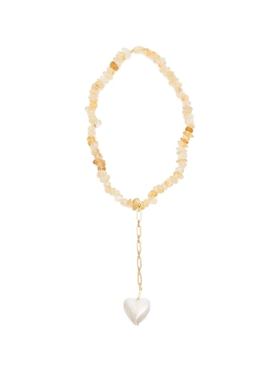 Timeless Pearly Quartz Necklace In White,beige,yellow