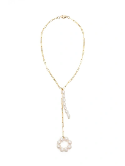 Timeless Pearly Chain Necklace With Pearls In White,gold