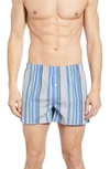 Hanro Fancy Cotton Boxers In Atlantic Stripe
