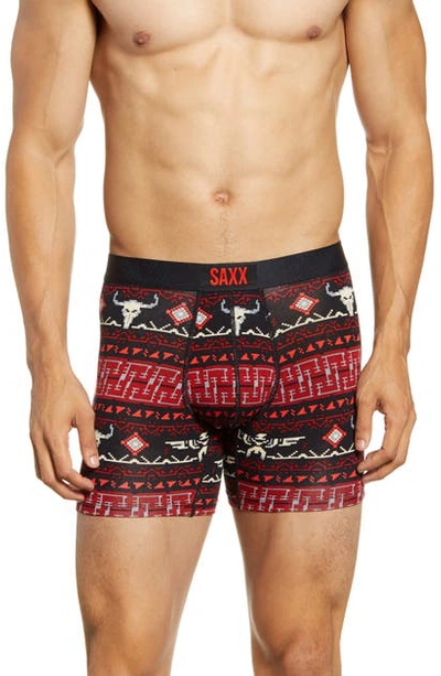 Saxx Vibe Performance Boxer Briefs In Black Story Blanket