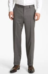 Canali Flat Front Classic Fit Wool Dress Pants In Yellow
