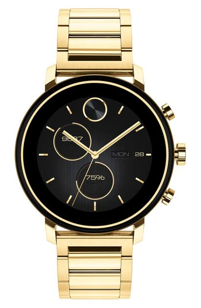 Movado Connect 2.0 Gold-tone Stainless Steel Bracelet Touchscreen Hybrid Smart Watch 42mm