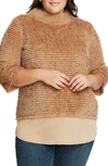 Vince Camuto Eyelash Chenille Sweater In Latte