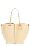 Chloé Vick Leather Tote - Beige In Blondie Beige