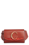 CHLOÉ C LEATHER CONVERTIBLE BELT BAG,CHC19US195A37