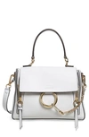 Chloé Small Faye Day Leather Shoulder Bag In Off White
