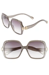 Chloé Vera 55mm Square Sunglasses In Dark Grey
