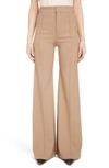 CHLOÉ FLARE LEG STRETCH WOOL PANTS,C19APA25062