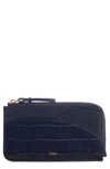 CHLOÉ WALDEN CROC EMBOSSED LEATHER IPAD POUCH,CHC19WP303B06