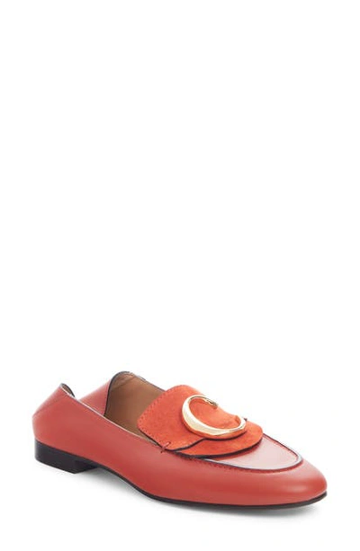 Chloé C Convertible Loafer In Earthy Red