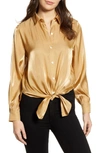 VINCE CAMUTO TIE FRONT IRIDESCENT BLOUSE,9169018
