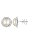 MAJORICA MABE SIMULATED PEARL STUD EARRINGS,OME2014SPW