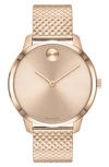 Movado Bold Mesh Strap Watch, 42mm In Carnation Gold
