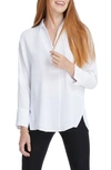 Nic And Zoe Nic+zoe Flowing Ease Collared Top In Paper White
