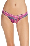 Hanky Panky Plaidness Low Rise Lace Thong In Multi