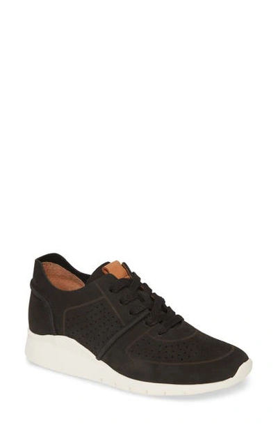Gentle Souls By Kenneth Cole Raina Lite Jogger Sneakers Women's Shoes In Black Nubuck Leather
