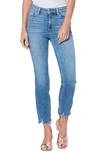 Paige Cindy Cropped Straight Jeans With Shredded Hem In Nocolor