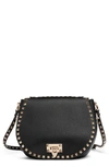 VALENTINO GARAVANI SMALL ROCKSTUD LEATHER SADDLE BAG,TW2B0F06VSF