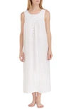 Eileen West Sleeveless Cotton Lawn Ballet Nightgown In Solid White