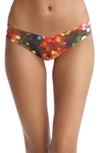 Commando Print Microfiber Thong In Holiday Lights