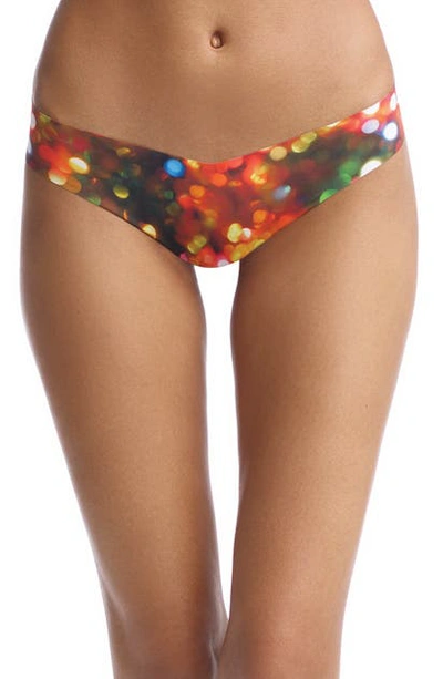 Commando Print Microfiber Thong In Holiday Lights