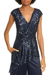 SIES MARJAN NEELA DRAPED SEQUIN TOP,14PA3087-62035