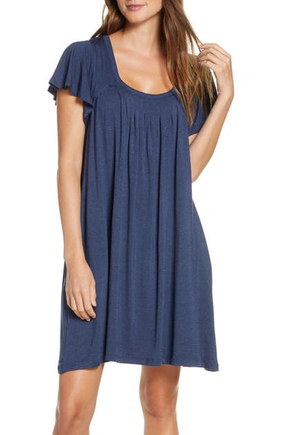 Papinelle Flutter Sleeve Nightgown In Navy
