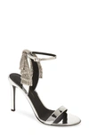 GIUSEPPE ZANOTTI CRYSTAL FRINGE SANDAL,E000047