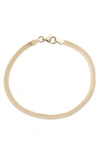Argento Vivo Textured Herringbone Chain Bracelet In Gold