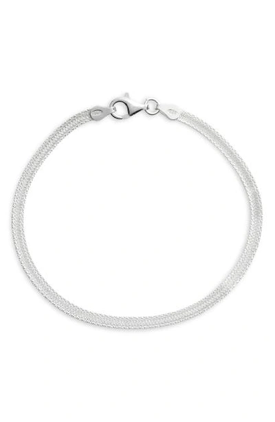 Argento Vivo Textured Herringbone Chain Bracelet In Silver