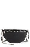 STEVE MADDEN STUDDED FAUX LEATHER CONVERTIBLE BELT BAG,BCASUAL