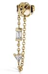 Maria Tash Yellow Gold Baguette And Triangle Diamond Chain Wrap Stud Earring In Yellow Gold/ Diamond