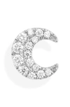 Maria Tash Diamond Pave Moon Stud Earring In White Gold/ Diamond