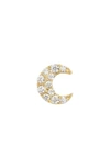 Maria Tash Small Diamond Moon Stud Earring In Yellow Gold/ Diamond