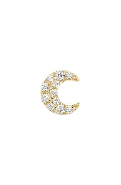 Maria Tash Small Diamond Moon Stud Earring In Yellow Gold/ Diamond