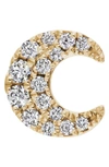Maria Tash Diamond Moon Threaded Stud Earring In Yellow Gold/ Diamond