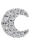 Maria Tash Diamond Moon Threaded Stud Earring In White Gold/ Diamond
