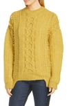 Stella Mccartney Oversized Cable-knit Alpaca-blend Sweater In Yellow