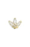 Maria Tash 3mm Engraved Diamond Lotus Stud Earring In Yellow Gold/ Diamond
