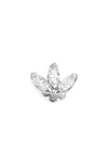 Maria Tash 3mm Engraved Diamond Lotus Stud Earring In White Gold/ Diamond