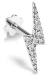 Maria Tash 11mm Diamond Lightning Bolt Stud Earring In White Gold/ Diamond