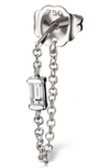 Maria Tash Diamond Baguette Chain Wrap Stud Earring In White Gold/ Diamond