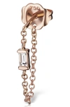 Maria Tash Diamond Baguette Chain Wrap Stud Earring In Rose Gold/ Diamond